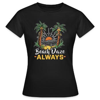 Beach holiday by the sea Design beach motif - Women's T-Shirt - black - Front - AI Model Female 172 dark (172cm)