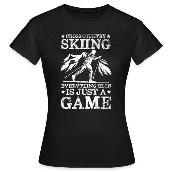 Skieurs de fond biathlon de fond - T-shirt Femme - noir - Devant - AI Model Female 172 dark (172cm)