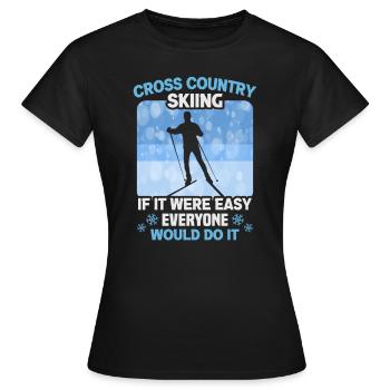 Skieurs de fond biathlon de fond - T-shirt Femme - noir - Devant - AI Model Female 172 dark (172cm)