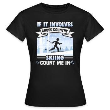 Skieurs de fond biathlon de fond - T-shirt Femme - noir - Devant - AI Model Female 172 dark (172cm)