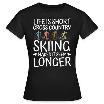 Skieurs de fond biathlon de fond - T-shirt Femme - noir - Devant - AI Model Female 172 dark (172cm)