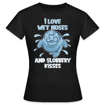 Nez froid Lamantin à cœur chaud Lamantin potelé potelé - T-shirt Femme - noir - Devant - AI Model Female 172 dark (172cm)