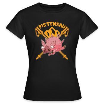 Skifahrer Pistensau Ski - Frauen T-Shirt - Schwarz - Vorne - AI Model Female 172 dark (172cm)