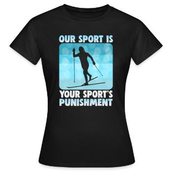 Skieurs de fond biathlon de fond - T-shirt Femme - noir - Devant - AI Model Female 172 dark (172cm)