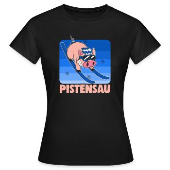 Skier Pistensau Ski - Women's T-Shirt - black - Front - AI Model Female 172 dark (172cm)