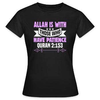 Le verset du Coran L’Islam cite des textes musulmans - T-shirt Femme - noir - Devant - AI Model Female 172 dark (172cm)