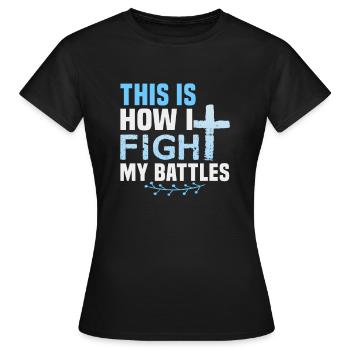 Christelijke citaten ontwerpen voor gelovige christenen - Vrouwen T-shirt - zwart - Voor - AI Model Female 172 dark (172cm)