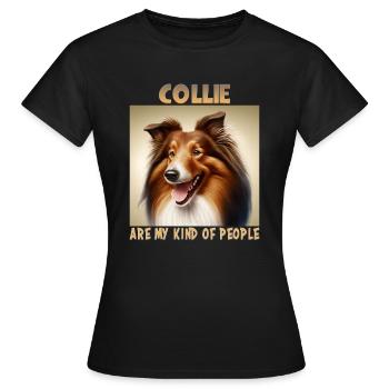 Collie Dog Saying Collie Design - T-shirt Femme - noir - Devant - AI Model Female 172 dark (172cm)