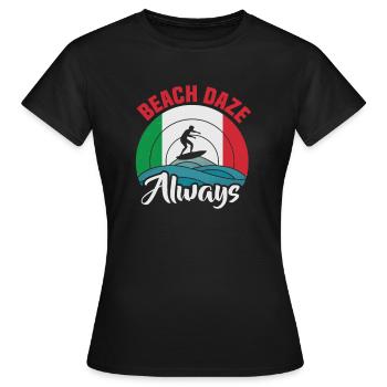 Italy beach holiday by the sea Design beach motif - Women's T-Shirt - black - Front - AI Model Female 172 dark (172cm)