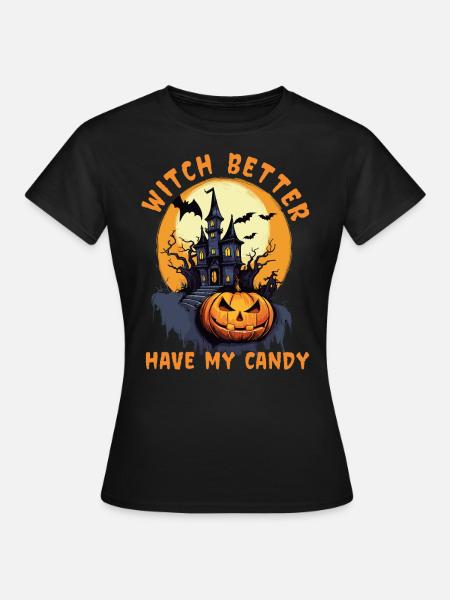 Design d’Halloween pour la fête d’Halloween - T-shirt Femme - noir
