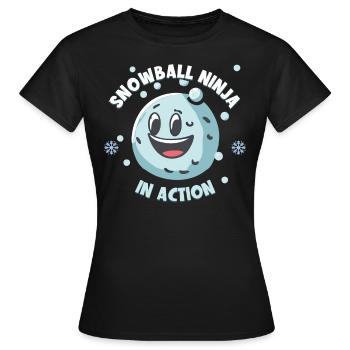 Bataille de boules de neige - Snowball Ninja en action - T-shirt Femme - noir - Devant - AI Model Female 172 dark (172cm)