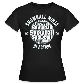 Snowball Fight - Snowball Ninja in Action - Women's T-Shirt - black - Front - AI Model Female 172 dark (172cm)