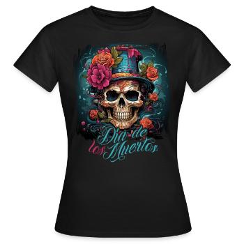 Dia De Los Muertos Mexiko Tag Der Toten Design - Frauen T-Shirt - Schwarz - Vorne - AI Model Female 172 dark (172cm)