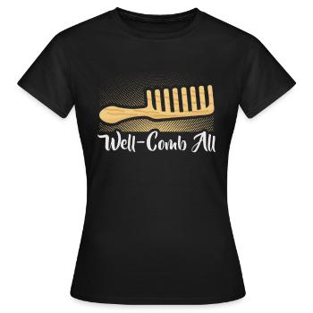 hairdresser, barber, hairdresser, hair salon - Women's T-Shirt - black - Front - AI Model Female 172 dark (172cm)