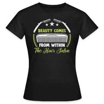 coiffeur, , coiffeur, salon de coiffure - T-shirt Femme - noir - Devant - AI Model Female 172 dark (172cm)