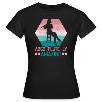 Flötenspieler im Musikverein Flötist Musiker - Frauen T-Shirt - Schwarz - Vorne - AI Model Female 172 dark (172cm)