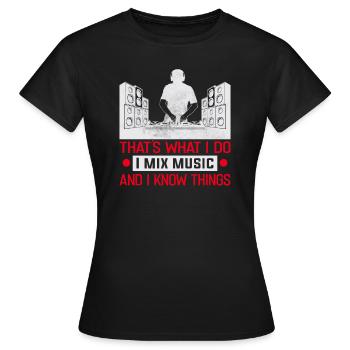 DJ Music Tourne-disque Club Producteur de musique - T-shirt Femme - noir - Devant - AI Model Female 172 dark (172cm)