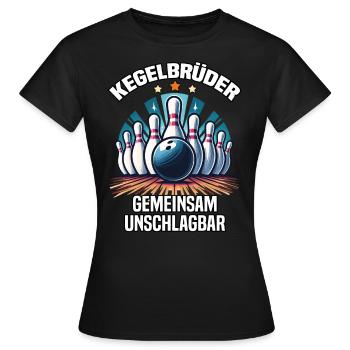Kegelbrüder Kegel Kegelverein Design zum Kegeln - Frauen T-Shirt - Schwarz - Vorne - AI Model Female 172 dark (172cm)