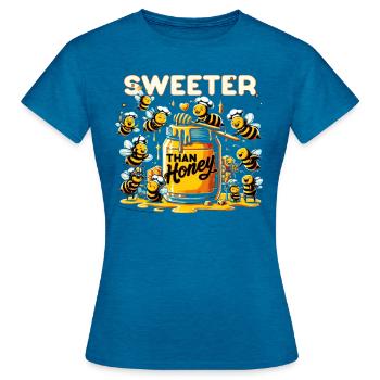 Bienenliebhaber Bienenzüchter Naturfreunde Imker - Frauen T-Shirt - Antikblaues Saphir meliert - Vorne - AI Model Female 172 dark (172cm)