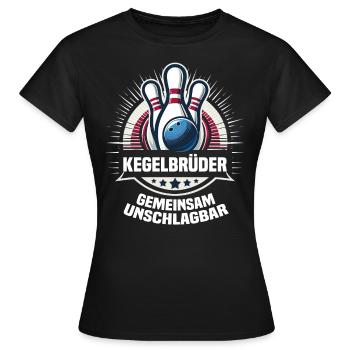 Kegelbrüder Kegel Kegelverein Design zum Kegeln - Frauen T-Shirt - Schwarz - Vorne - AI Model Female 172 dark (172cm)