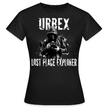 Urbex Lost Place Explorer - Frauen T-Shirt - Schwarz - Vorne - AI Model Female 172 dark (172cm)