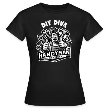 Handyman Dad DIY Diva DIY DIY - Women's T-Shirt - black - Front - AI Model Female 172 dark (172cm)