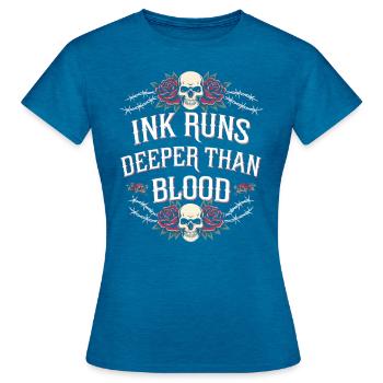 Tattoo Studio Tattoo Artist Tattoo Ideas - Women's T-Shirt - antique blue sapphire heather - Front - AI Model Female 172 dark (172cm)