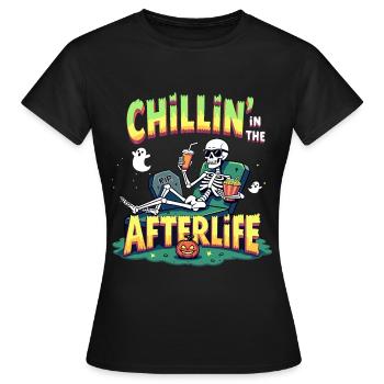 Chillen im Jenseits - Frauen T-Shirt - Schwarz - Vorne - AI Model Female 172 dark (172cm)