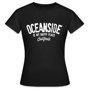 Oceanside ist mein glücklicher Ort - Frauen T-Shirt - Schwarz - Vorne - AI Model Female 172 dark (172cm)