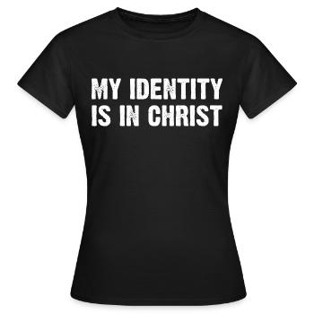 Mon identité est en Christ - T-shirt Femme - noir - Devant - AI Model Female 172 dark (172cm)