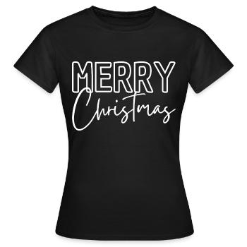 Sportliches Merry Christmas - Frauen T-Shirt - Schwarz - Vorne - AI Model Female 172 dark (172cm)