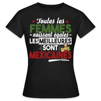Mexicaine Mexique Femme Cadeau Espagnol Humour - T-shirt Femme - noir - Devant - AI Model Female 172 dark (172cm)