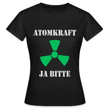 Atomkraft, Ja bitte - Frauen T-Shirt - Schwarz - Vorne - AI Model Female 172 dark (172cm)
