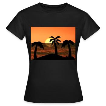 Sonnenuntergang am Meer - Frauen T-Shirt - Schwarz - Vorne - AI Model Female 172 dark (172cm)