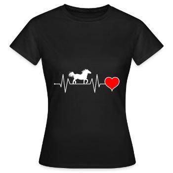 Battement de cœur de cheval à sang froid Noriker - T-shirt Femme - noir - Devant - AI Model Female 172 dark (172cm)