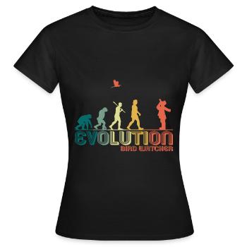Ornithology Birds Watch Evolution Retro - Women's T-Shirt - black - Front - AI Model Female 172 dark (172cm)