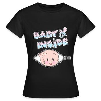 Grossesse bébé bosse bébé à l'intérieur - T-shirt Femme - noir - Devant - AI Model Female 172 dark (172cm)