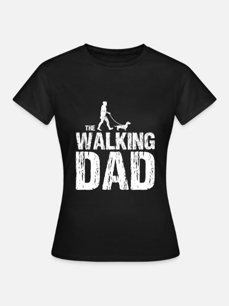 Dachshund Rauhaardackel The Walking Dad - Frauen T-Shirt - Schwarz
