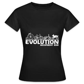 Liegefahrrad Liegerad Fahrrad Evolution Lustig - Frauen T-Shirt - Schwarz - Vorne - AI Model Female 172 dark (172cm)