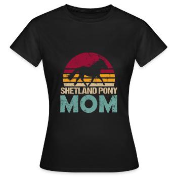 Shetland Pony Shetland Pony Retro for Horse Mom - Women's T-Shirt - black - Front - AI Model Female 172 dark (172cm)