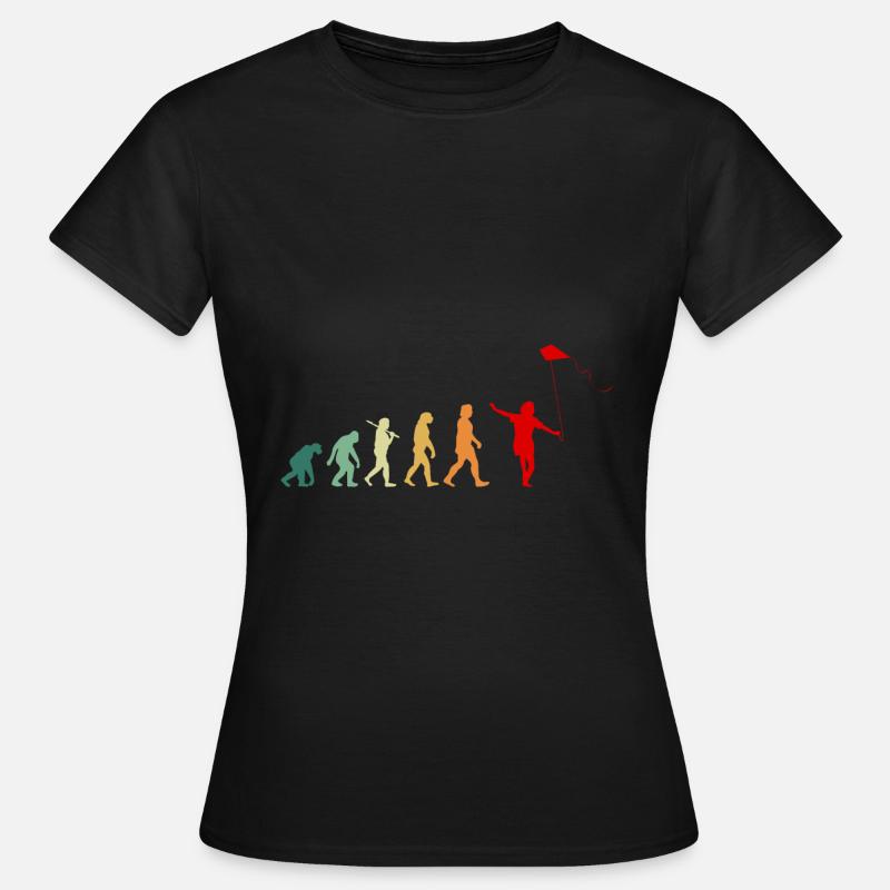 Kite Flying Kite Flying Evolution Retro - Women's T-Shirt - black