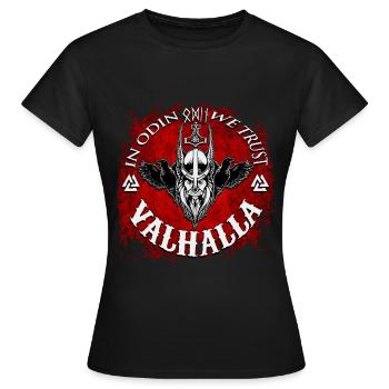 Odin Walhalla Viking disant la mythologie nordique - T-shirt Femme - noir - Devant - AI Model Female 172 dark (172cm)