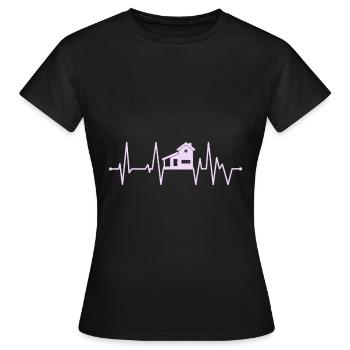Bauherrin Hausbau Richtfest Haus Bauen Herzschlag - Frauen T-Shirt - Schwarz - Vorne - AI Model Female 172 dark (172cm)