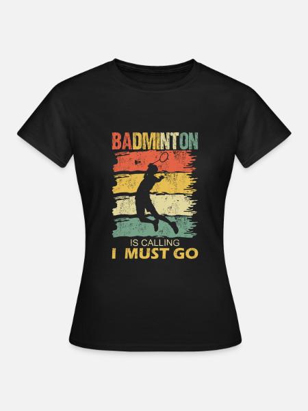 Appels de volant de badminton disant rétro drôle - T-shirt Femme - noir