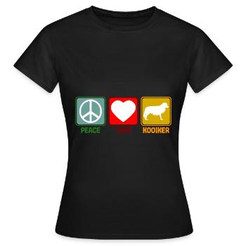 Cooïiker cooïiker Peace Love Proverbe Rétro - T-shirt Femme - noir - Devant - AI Model Female 172 dark (172cm)
