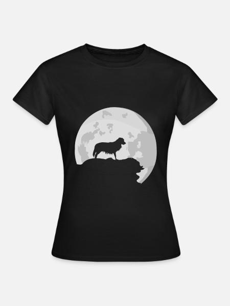 Kooikerhondje Kooiker Vollmond Mond Silhouette - Frauen T-Shirt - Schwarz