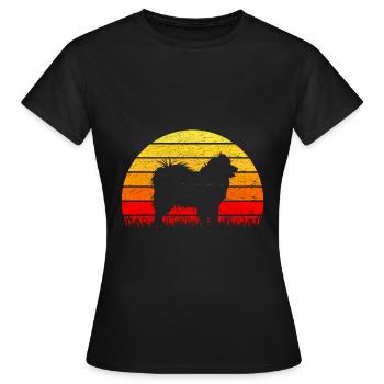 Samoyède sunrise silhouette - T-shirt Femme - noir - Devant - AI Model Female 172 dark (172cm)