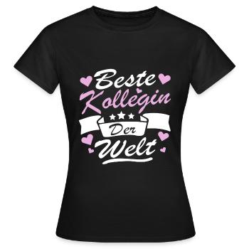 Beste Kollegin der Welt Verabschiedung Spruch - Frauen T-Shirt - Schwarz - Vorne - AI Model Female 172 dark (172cm)