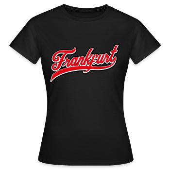 Frankfurt am Main - Hessen Geschenk Idee Vintage - Frauen T-Shirt - Schwarz - Vorne - AI Model Female 172 dark (172cm)