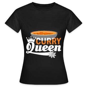 Curry Queen Indisches Essen Indien Reis - Frauen T-Shirt - Schwarz - Vorne - AI Model Female 172 dark (172cm)